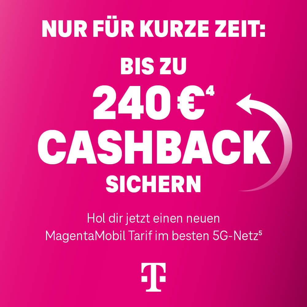 Angebot Cashback Mobilfunk 240 € Telekom