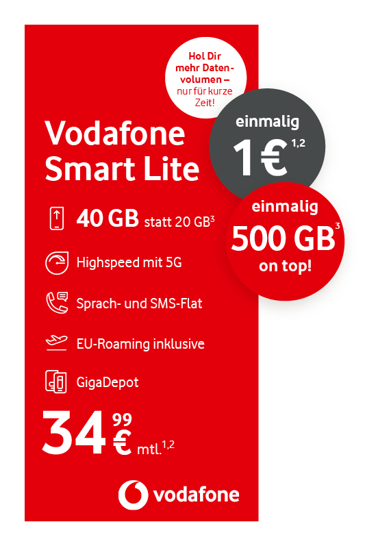 Vodafone-Werbegrafik für den Tarif 